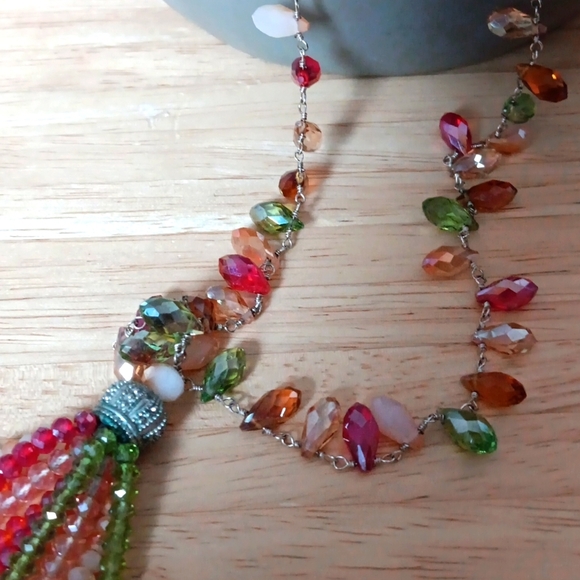 Sparkle Tassel Necklace Bold Colors - Picture 4 of 9